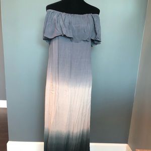 Ombré strapless maxi dress
